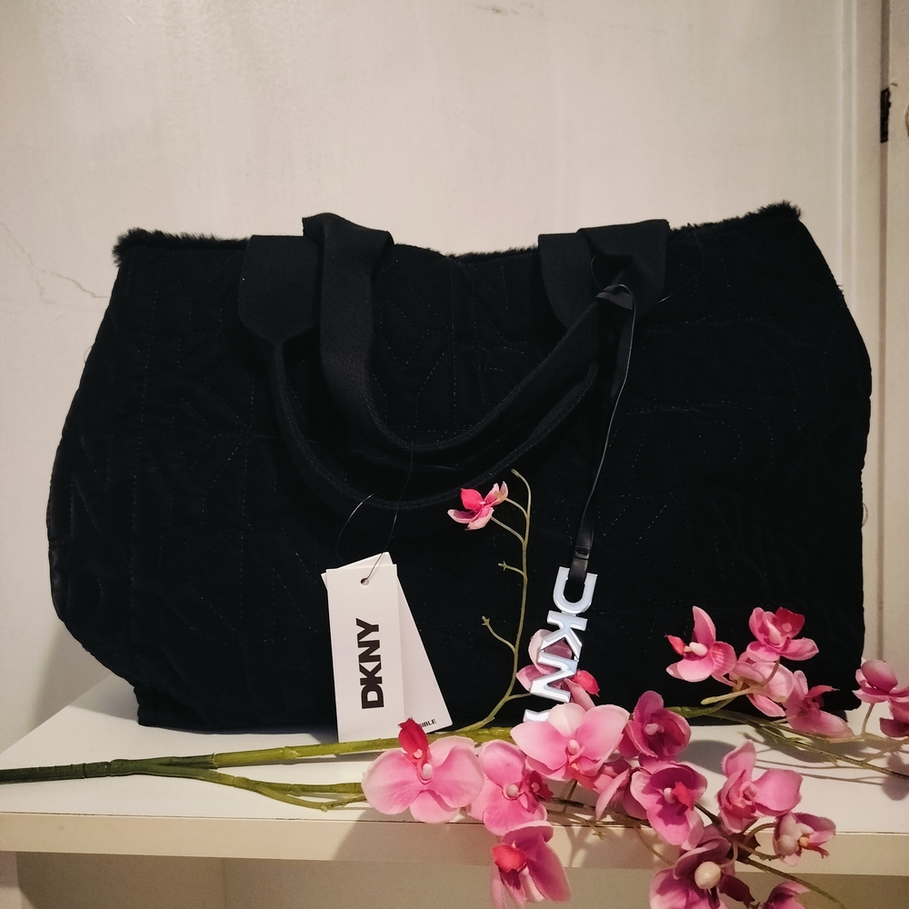 DKNY Black Quilted Tote - Picture 2 of 5